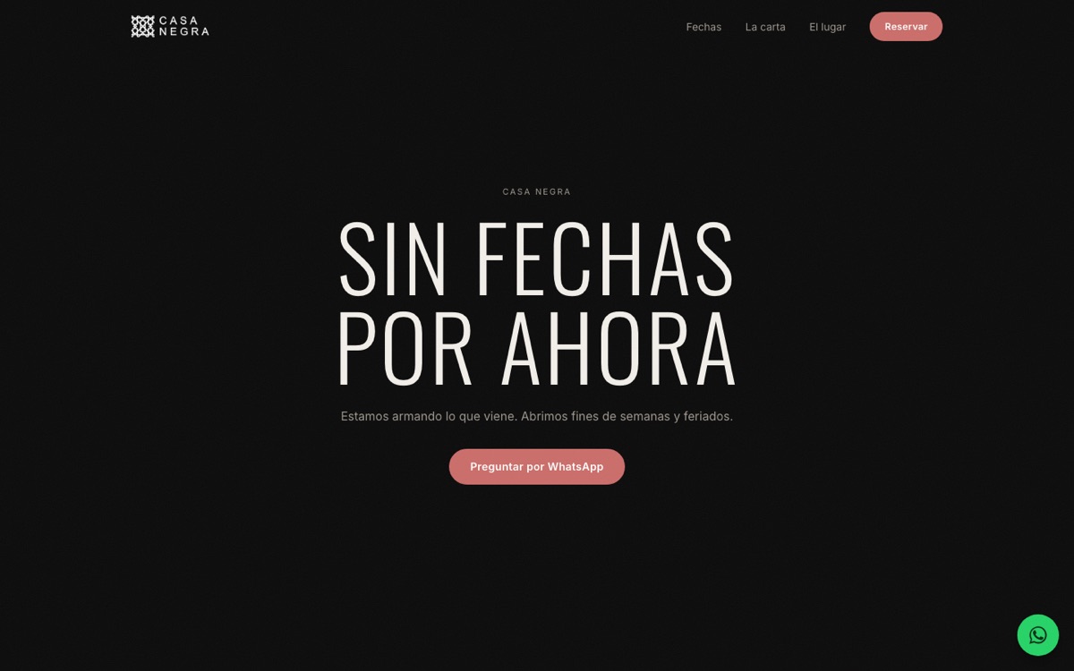 Página de Casa Negra